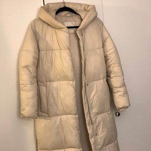 Cream Abercrombie&Fitch puffer long jacket